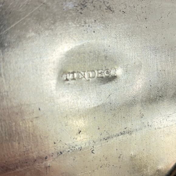 Vintage candy cookie biscuit tin black & gold peacock motif Art Deco storage - Picture 5 of 7